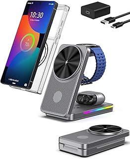 3 in 1 Magnetic Wireless Charger for Samsung, Foldable MagSafe Wireless Charging Station for Samsung Galaxy S25Ultra/S24/S... Price In India