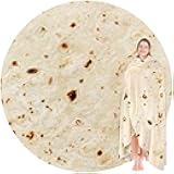 Jorbest Burrito Tortilla Throw Blanket Birthday Gifts for Women Men Teen Boys Girls, Novelty Tortilla Food Blanket Funny Gifts for Adult Kids, 285 GSM Soft Flannel Taco Blanket (Yellow, 60 inches)