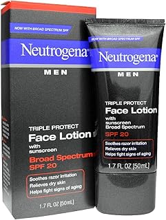Neutrogena Triple Protect Men's Daily Face Lotion with Broad Spectrum SPF 20 Sunscreen, Moisturizer to Fight Aging Signs, ...