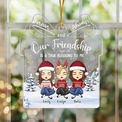Miniatura 5 de Pawfect House Our Friendship is A True Blessing to Me, adornos de Navidad personalizados 2023, regalos de amistad para mejores amigas, Navidad,