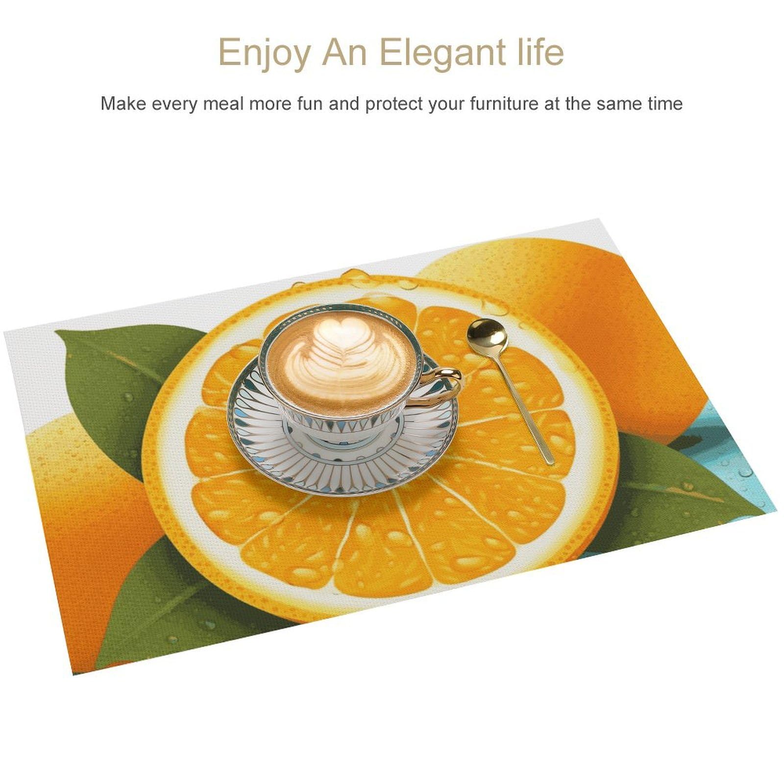 Set di 6 tovagliette all'americana in PVC, lavabili, resistenti al calore, antiscivolo, impermeabili, per interni ed esterni, tavolo da pranzo, cucina, vacanze, feste, 6 pezzi