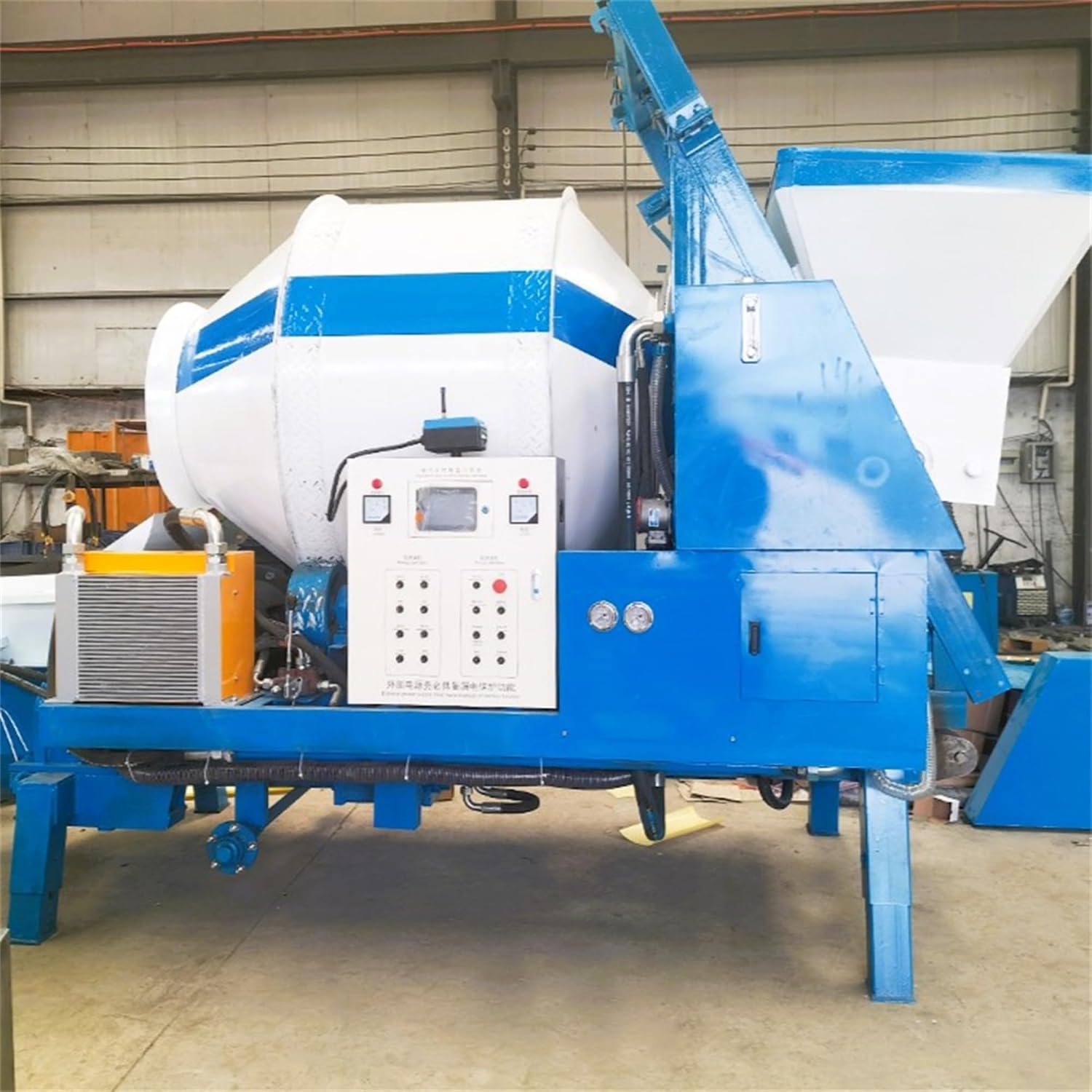 Electric Concrete Mixer with Pump, Zero Emission Mobile Concrete Pump for Indoor Renovation, Mini Concrete Pump Machine for Basements