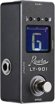 Gecheer Mini Chromatic Guitar Tuner Pedal with True Bypass and LCD Display for Electric Bass Acoustic Guitar Compact Size, Wide Tuning Range A0-C8, 1 Cent Accuracy, DC 9V Powered