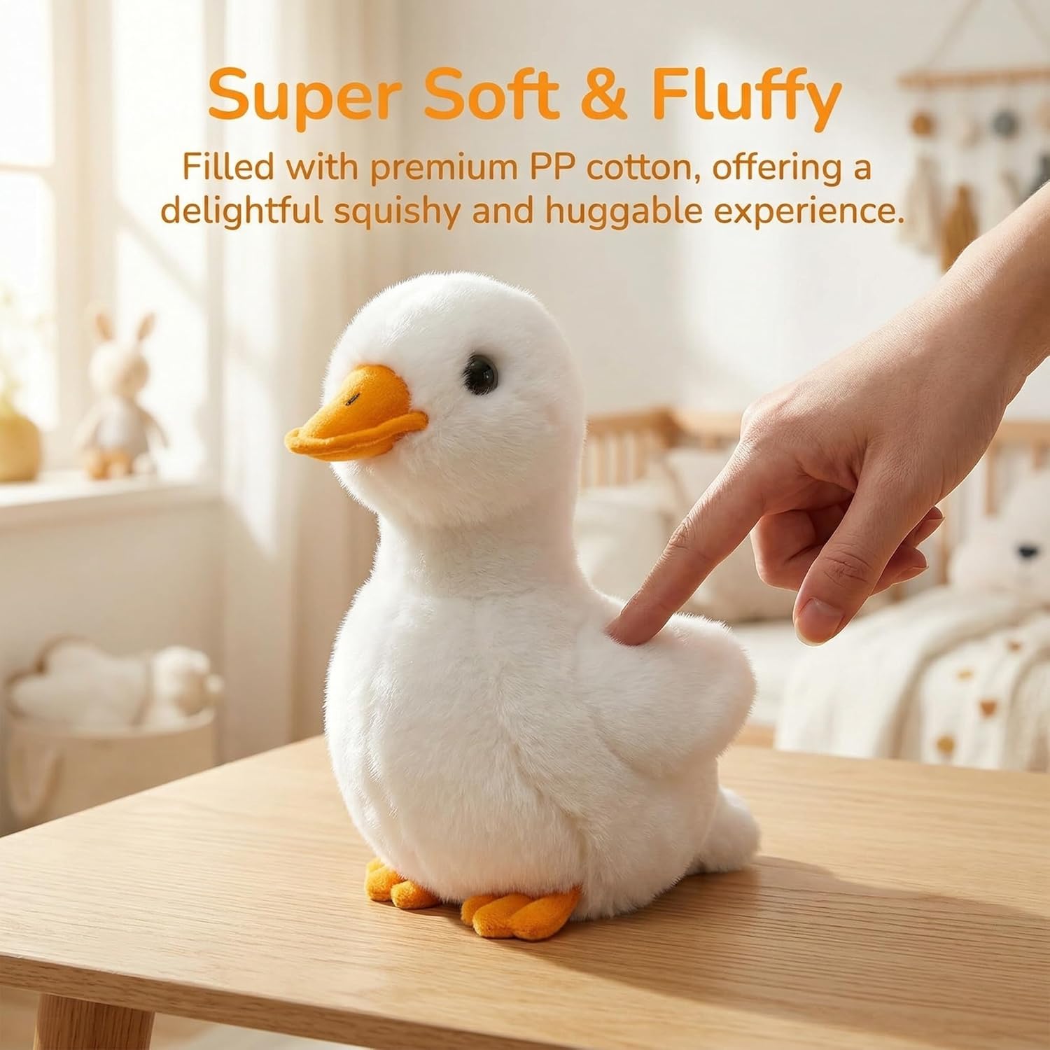 Simulation Cole Duck Plush Toy Stuffed Animal - 12 inch Simulation White Call Duck Doll Plush Toys as Gift for Your Kids (7.5in White Duck)