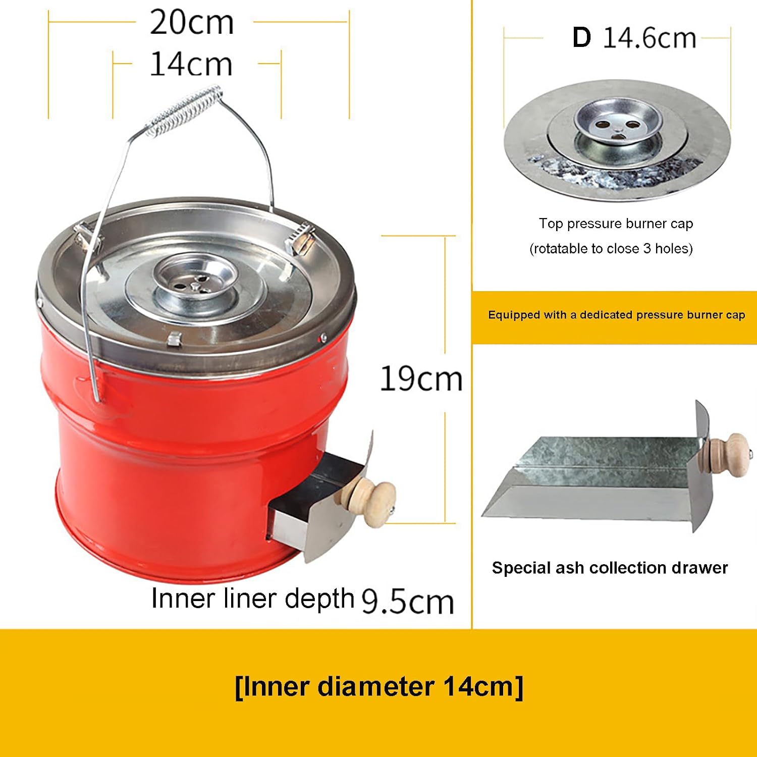 Indoor Wood Burning Stove for Home Heating Multifunctional Portable Cooking Camping for Outdoor Camping Tent Heating Fishing