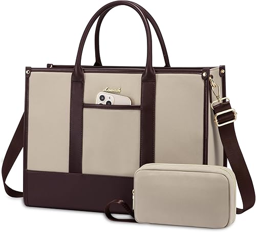 LOVEVOOK Bolso para laptop y bolsa de mano para mujeres, bolso de trabajo de 15.6 pulgadas, gran bolso profesional para maestra, liviano, bolso para