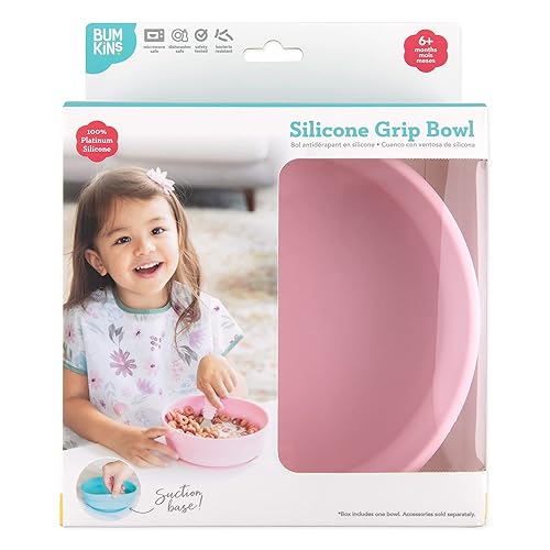Miniatura 6 de Bumkins Cuenco para bebé, succión de silicona, para bebés, niños pequeños y niños, destete LED para bebés, esenciales para alimentación, silicona