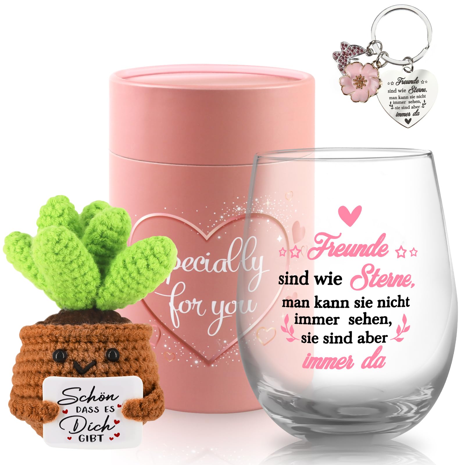 TUZELIYA Geschenke für Freundin - 19oz / 550ml Weingläser Geburtstagsgeschenk für Frauen - Personalisierte Geschenke für Beste Freundin