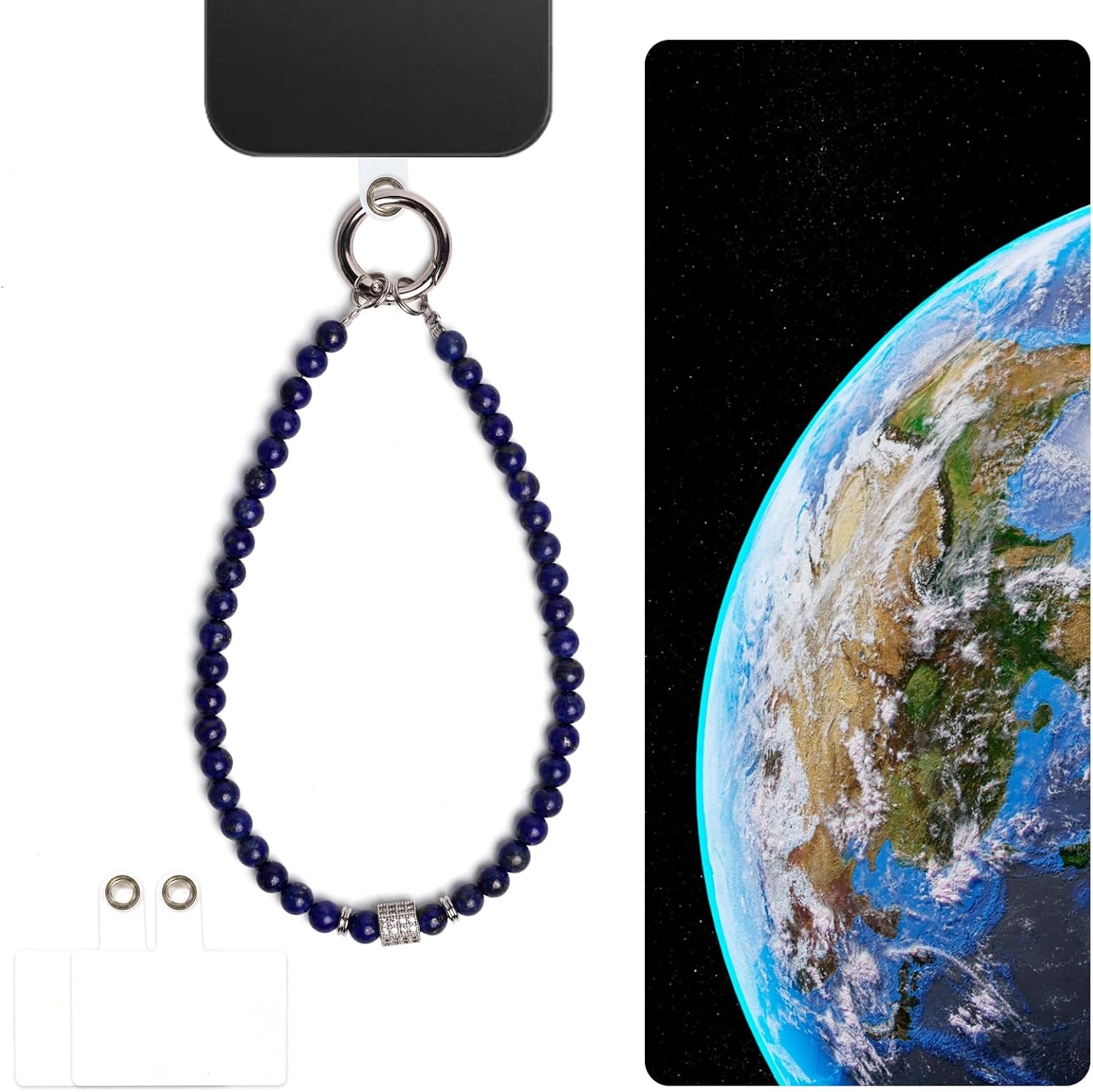 Phone Wrist Strap for Men Handmade Beaded Phone Chain with Natural Stones for Handfree Convenience
