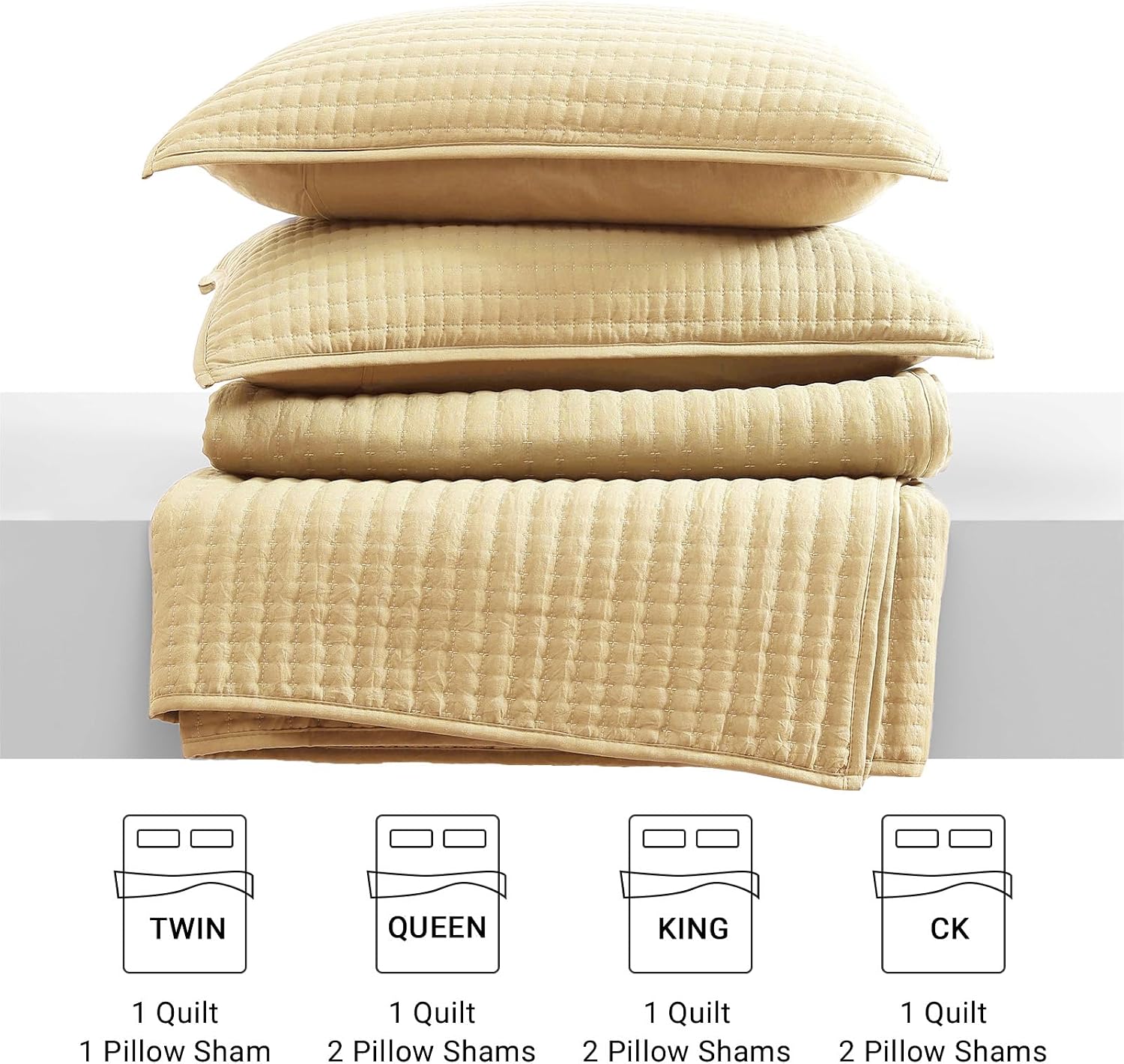 WRENSONGE Twin Quilt-Lightweight Bedspreads Yellow Twin Quilt Bedding Set