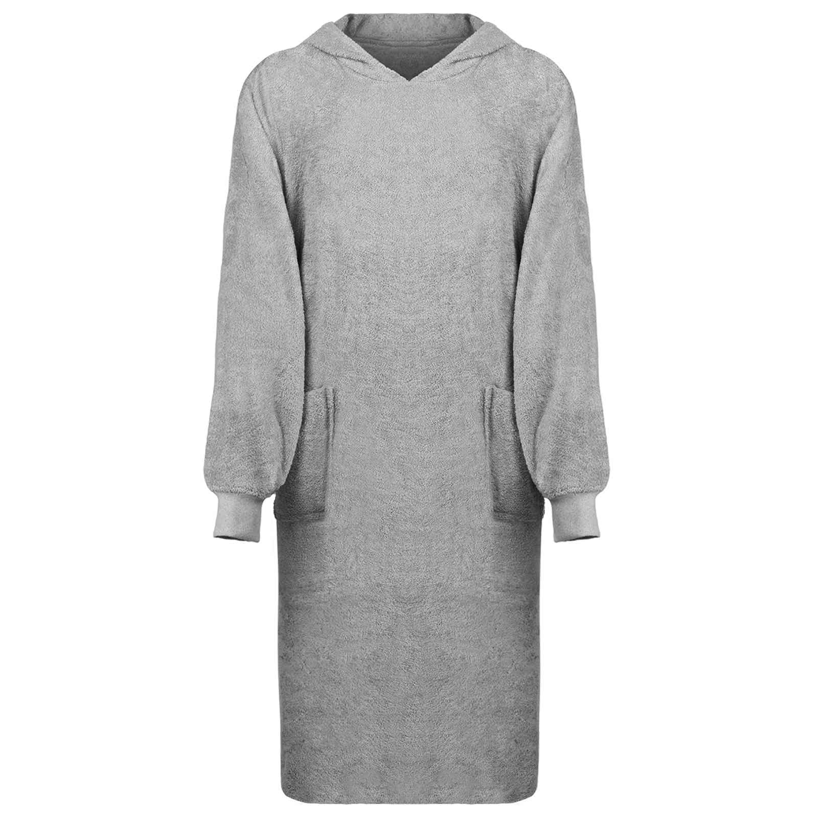 Kinn - Felpa con cappuccio con cappuccio, taglia XL, in cotone, oversize, con cappuccio e tasca, per donna, uomo, bambini, accogliente, calda, soffice, ideale per benessere, spa e casa
