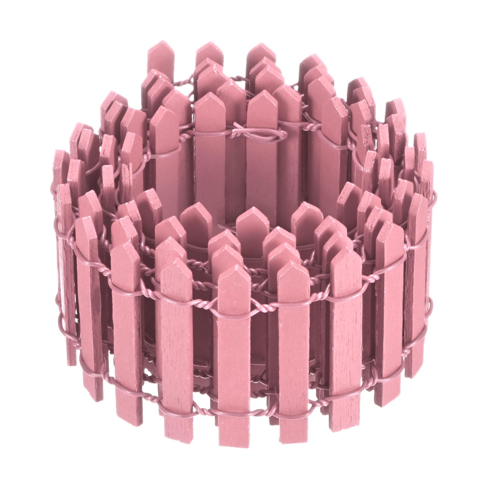 Clôture miniature en bois rose M METERXITY pour déco de jardin féérique