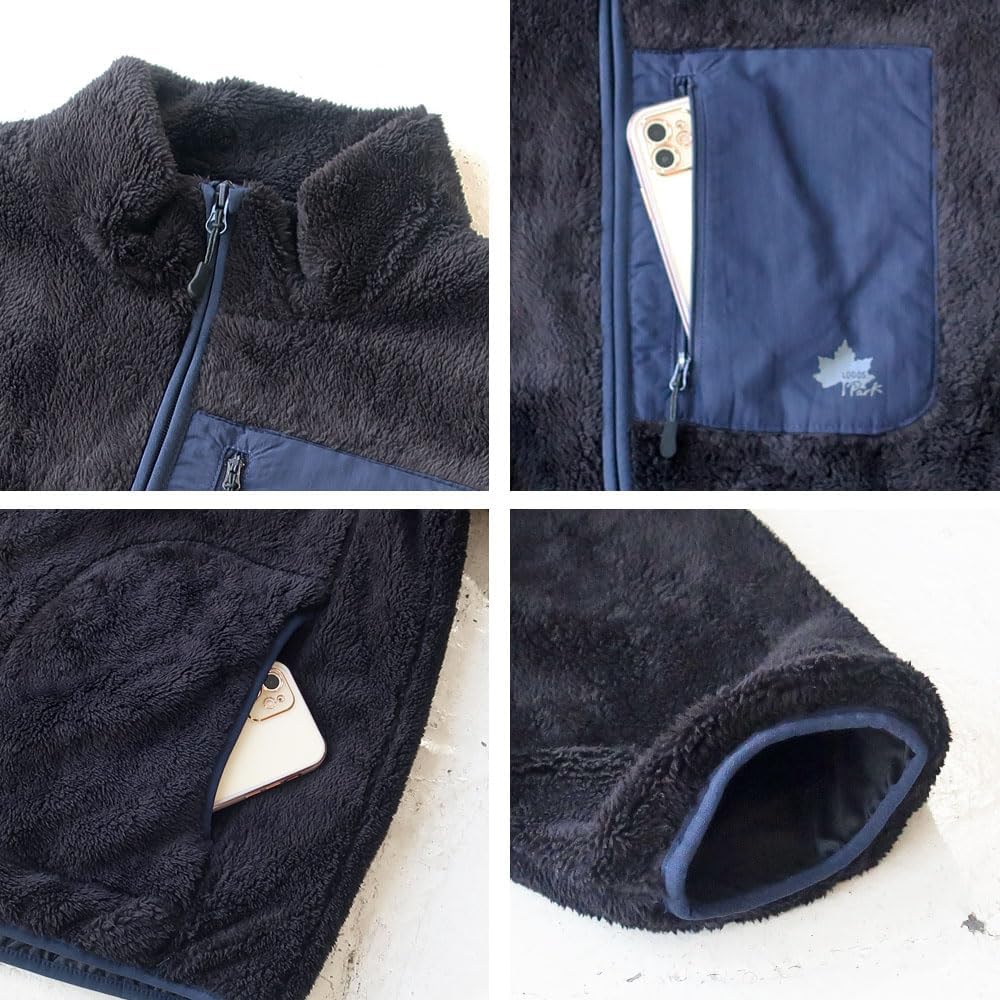 【国内即発】[LOGOS park] メンズ 大きいサイズ ブランド アウター ボア フリース ナイロン マウンテン スタンド ロゴスパーク 3