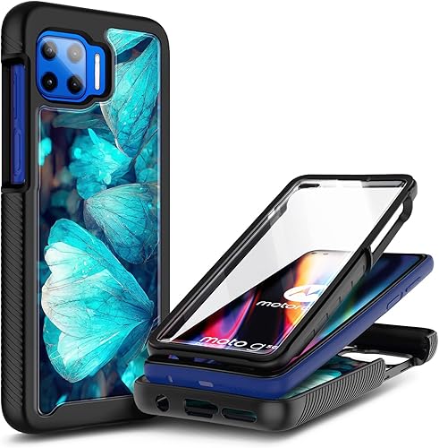 NZND Funda para Motorola Moto One 5G  5G UWG 5G Plus con protector de pantalla integrado, protección de cuerpo completo, protección a prueba de