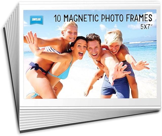 Shot2go Pack of 10 Magnetic Photo Frame Pockets 5x7 (Clear)