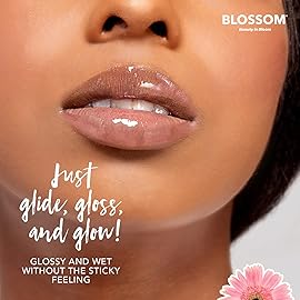 Blossom Scented Moisturizing Lip Gloss Tubes, Infused with Real Flowers, 0.6 fl. oz/18ml, 2 pack Full Size Gift Set, Strawberry/Watermelon