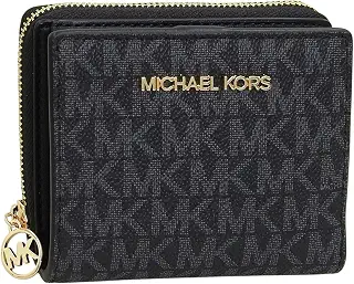 [Michael Kors] [マイケルコース] 財布 レディース 2つ折り 折財布 コンパクト アウトレット ブランド JET SET TRAVEL 35H3GTVF2B (BLACK/ブラック) [並行輸入品]