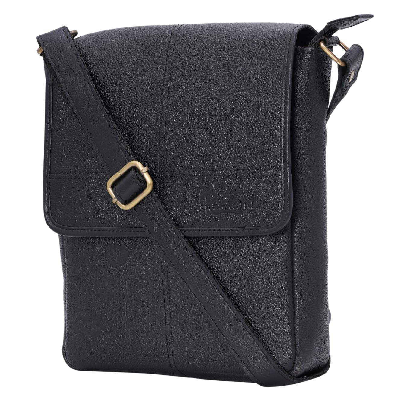reinland Genuine Leather | Multipurpose Messenger Sling Bag | Unisex | Black | Adjustable Strap | Office Travel |Elegant & versatile Design-picture-38