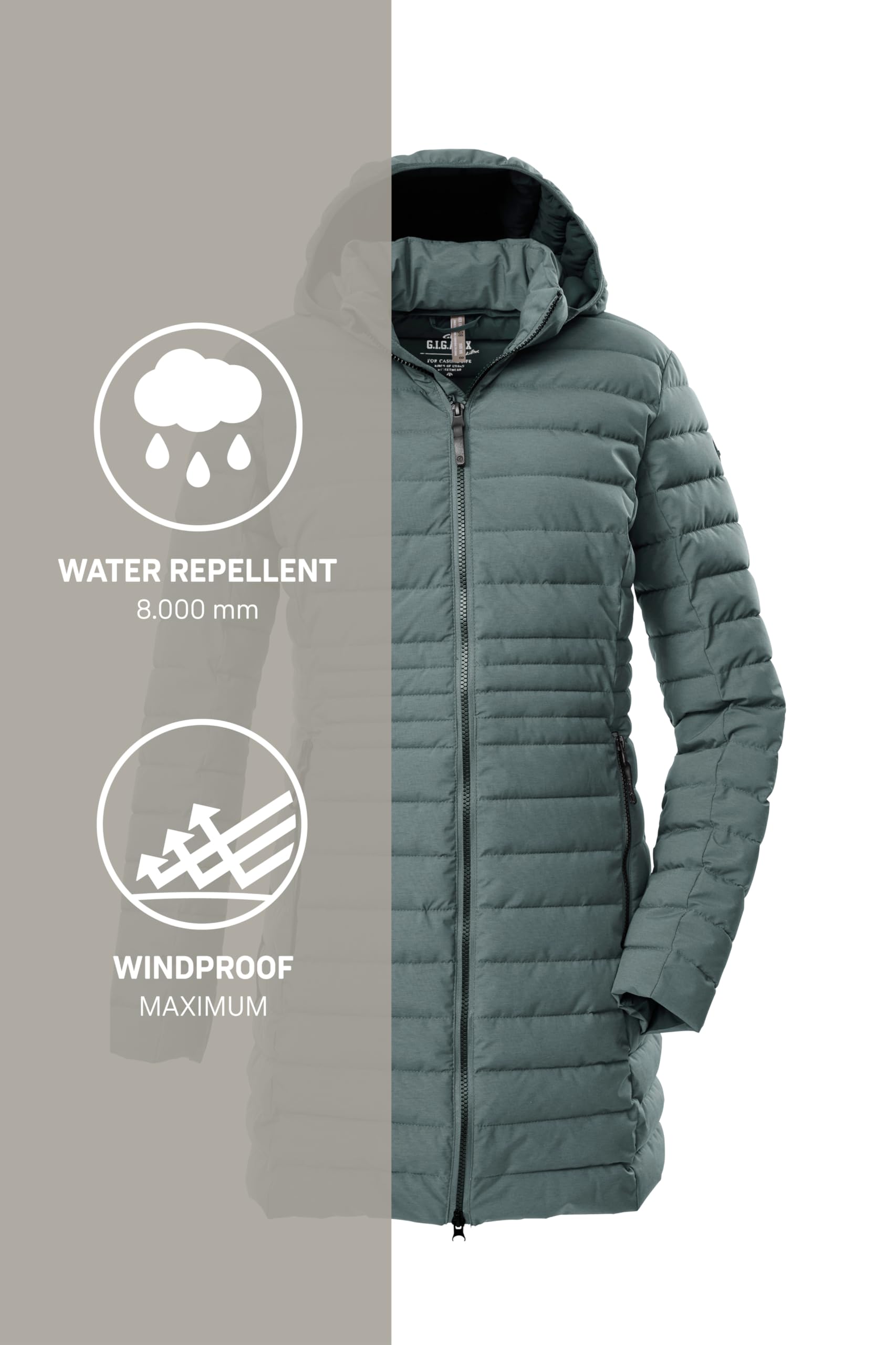 G.I.G.A. DX Gw 77 Wmn Qltd Prk_bacarya Parka acolchada/parka funcional con aspecto de plumón y capucha con cremallera Mujer