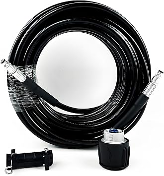 General Purpose Black PVC Material 3800PSI 26Bar 10M 20M 30M 40M 50M Bosch High Pressure Washing Hose Pipe Extension Hose Connector Adapter Bosch High Pressure Washer Bosch Bosch Aluminum Alloy