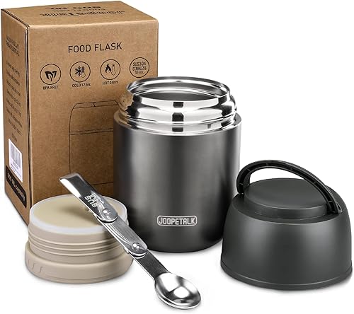 Miniatura 1 de Recipientes de almuerzo aislados de 17 onzas tarro de comida caliente termo de boca ancha para alimentos calientes para niños y adultos termo de