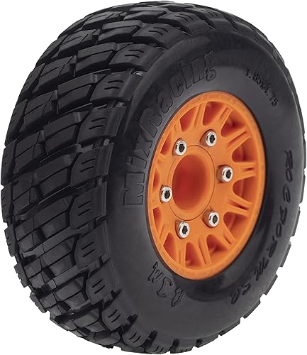 Miniatura 7 de DKKY 110 Short Course Truck Tires Buggy Neumáticos de goma 12MM 14MM 17MM Acoplador para Slash Arrma Redcat (naranja)