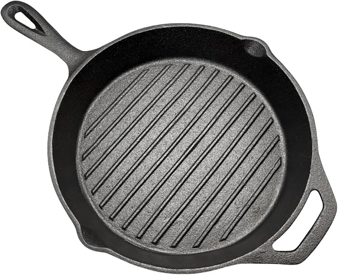 10 inch Cast Iron Grill Pan, Grilling Skillet