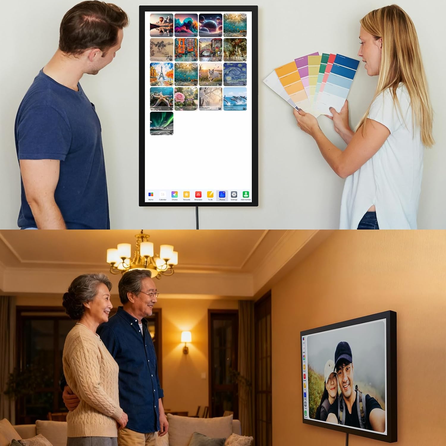 32" Smart Calendar Electronic Calendar, Digital Calendar Wall Touch Screen, Smart Touchscreen Interactive Display, Planner & Chore Chart for Home Office, Meal Plans & Family Organizer