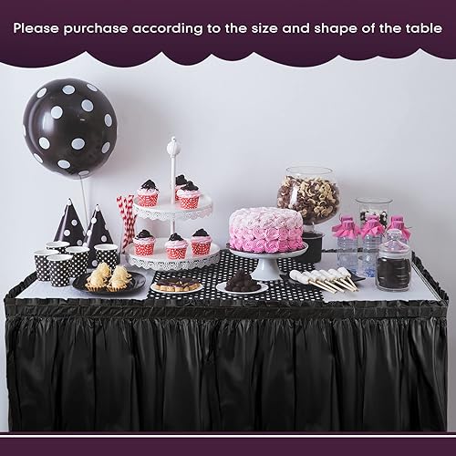 Miniatura 6 de Breling 4 piezas de falda de mesa de plástico de 29 pulgadas x 14 pies, desechables para mantel rectangular, boda, ducha, fiesta de cumpleaños,