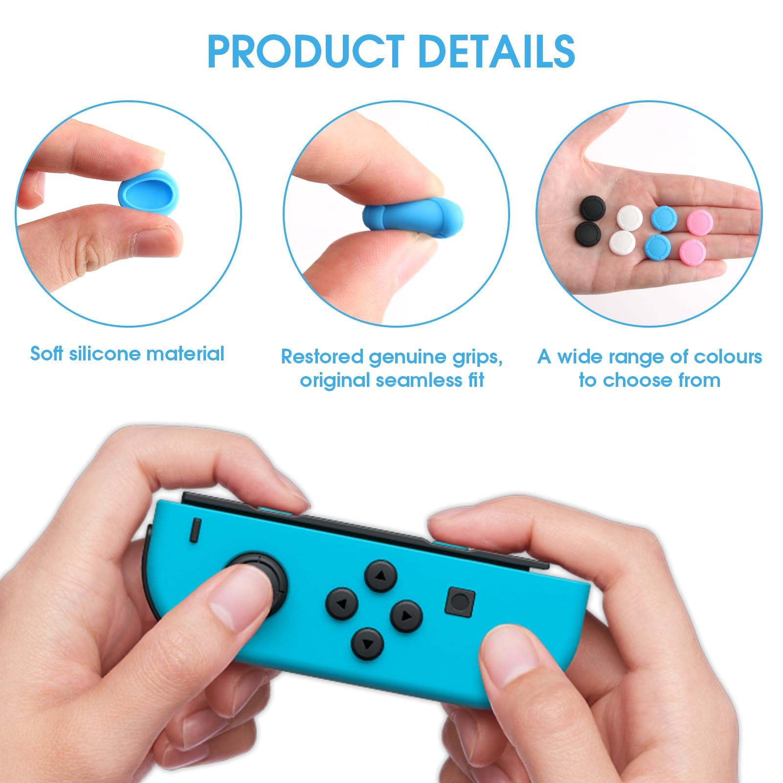Set van 6 vervangende joystick-doppen, joystick caps