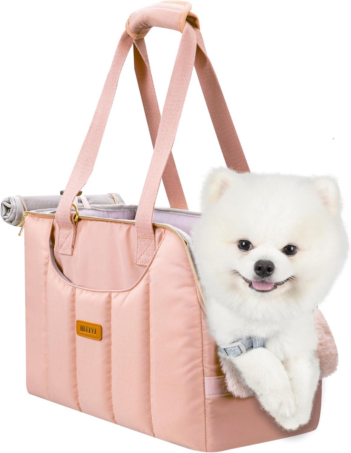 Dog Purse Carrier for Small Dogs Cats Rabbits Up to 13lbs, Lightweight Pet Sling Carriers with Crossbody Strap, Portable Puppy Soft Sided Tote Bag Carrier for Vet,Hiking,Travel Pink