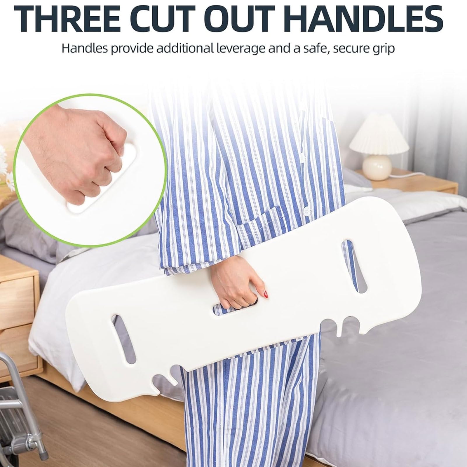 Tabla de traslado para sillas de ruedas,Curva con asa,Tabla de transferencia de plástico para transferir pacientes,ancianos y discapacitados de la silla de ruedas a la cama,bañera