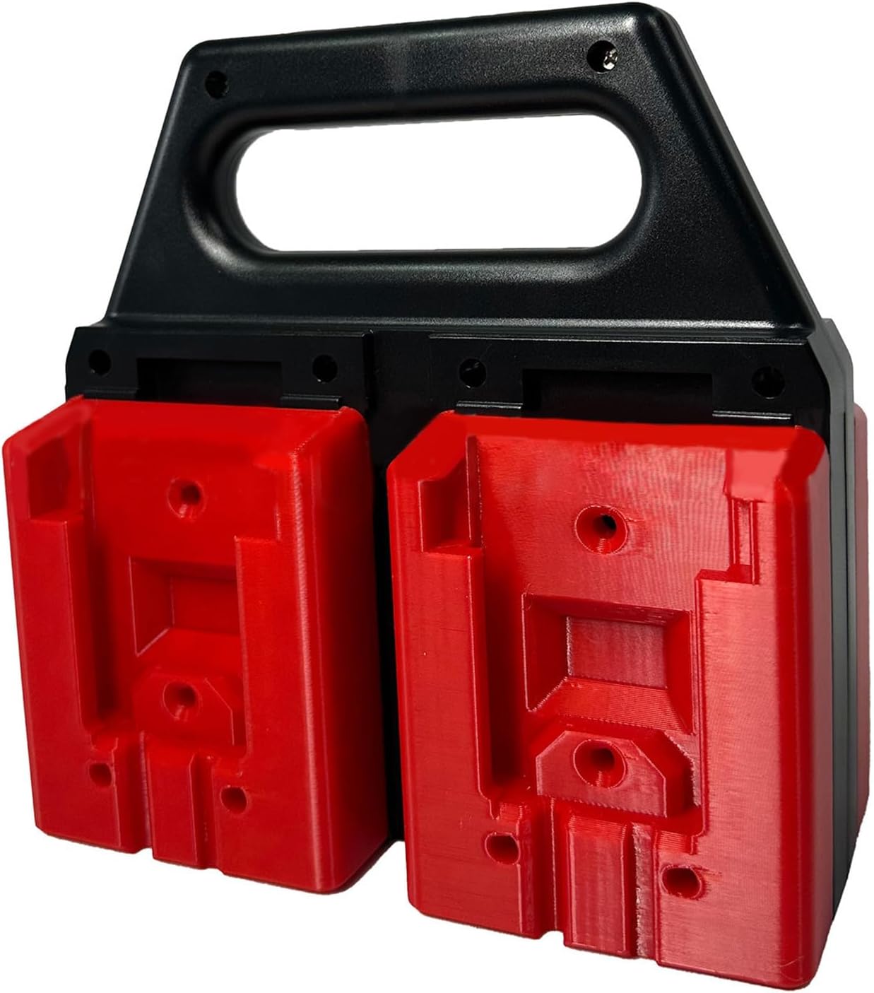 Portable 4 Bay Tool Battery Storage Stand Heavy Duty ABS Mounting Rack for 18V/20V Workshop Use Easy Carry Tool Battery Holder