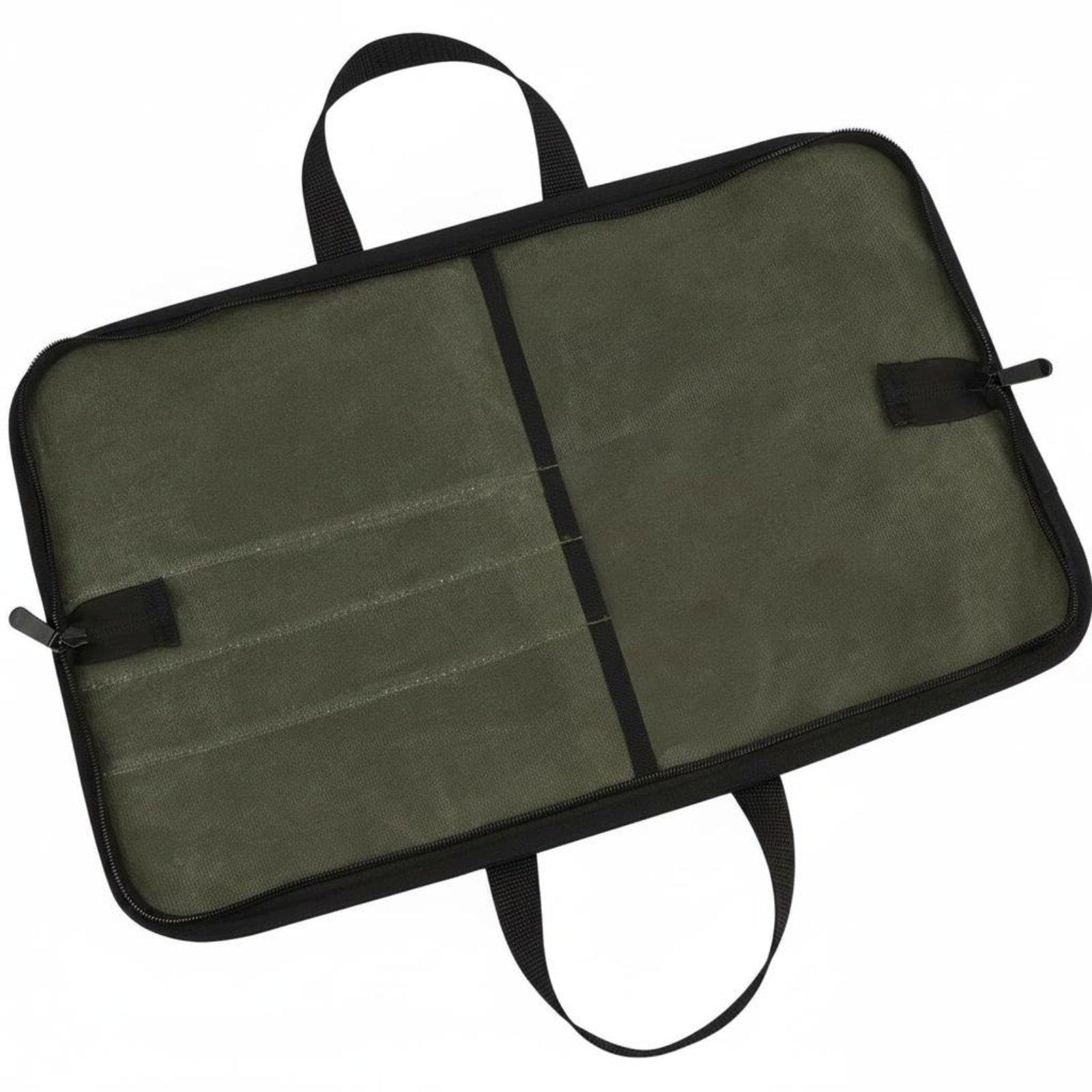 Waxed Canvas Knife Roll Waterproof Chef Knife Roll Convenient Carrying Strap for Camping, Picnic, Travel Army Green Camping Knife Bag-image-41