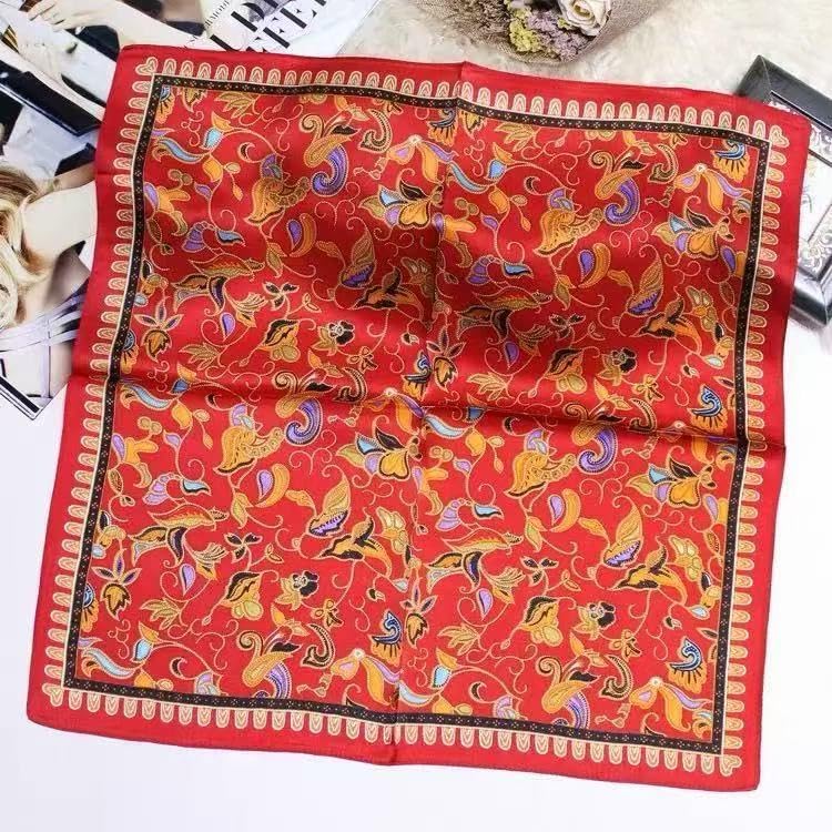 Image of ANDANTINO 100% Mulberry Silk Scarf -21 inch Square Neckerchief with Gift Packed