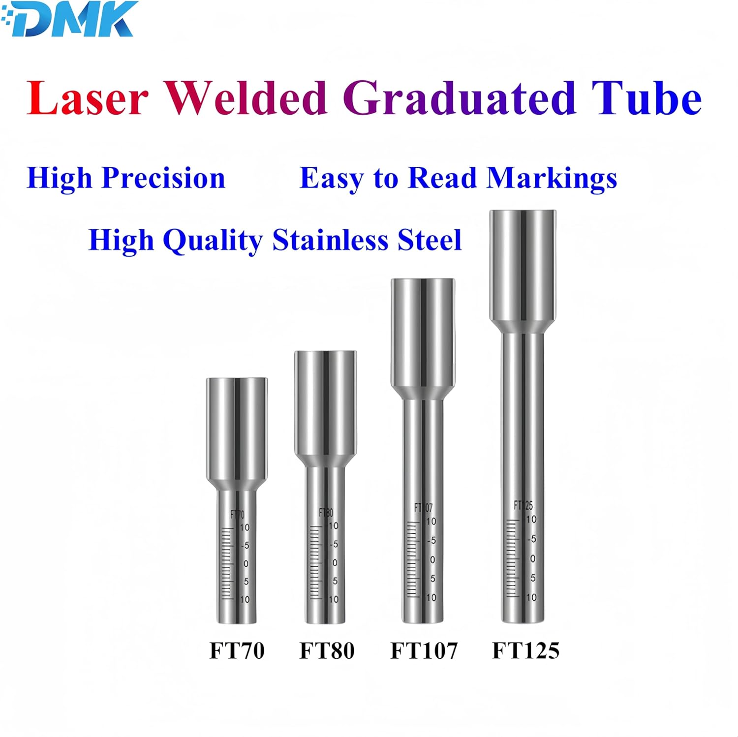 DMK Laser Welding Scale Tube, Laser Welded Graduated Tube 80mm Stainless Steel Metal Graduated Tube High Accuracy Laser Welded Graduated Tube Suitable for SUP Handheld Laser Welding Gun (FT80)