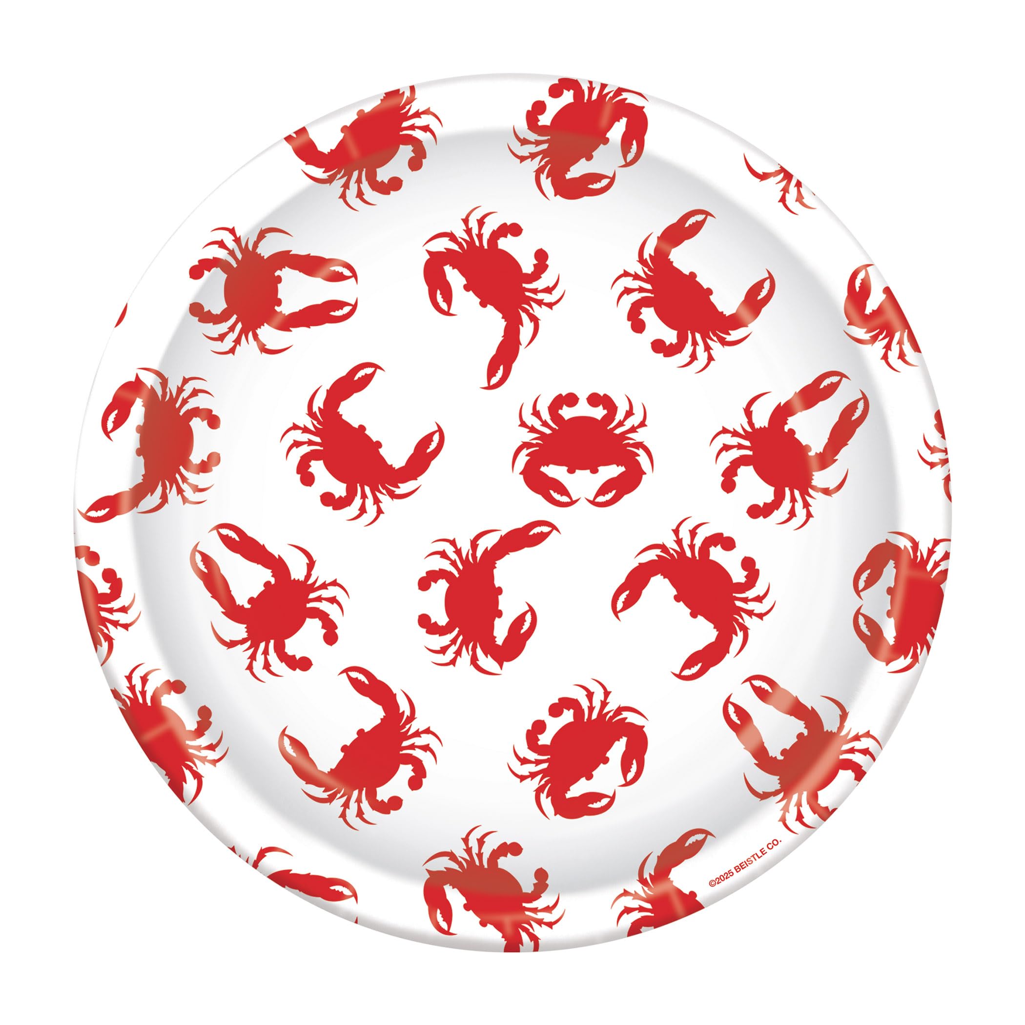 Assiettes crabe rouge Beistle jetables de 22,9 cm pour votre décoration de table marine