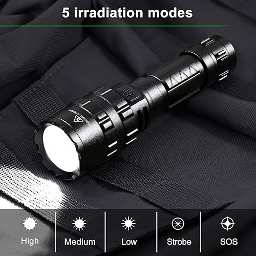 Miniatura 7 de APLOS F01 Linternas LED recargables – Linterna brillante de 1200 lúmenes, 5 modos de potentes linternas de emergencia, linterna táctica de tamaño