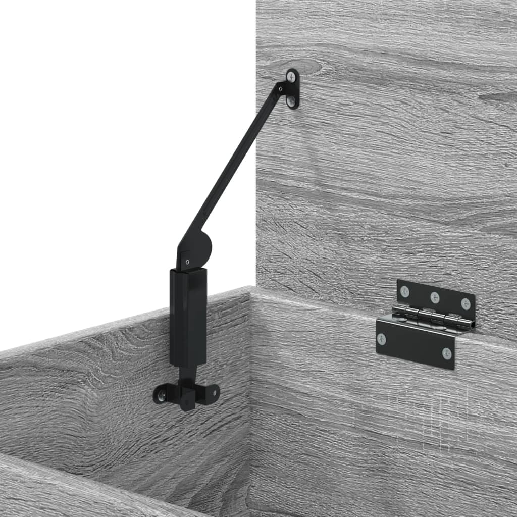 vidaXL Baúl de Almacenaje Cofre Caja Muebles de Almacenamiento Armario Mesita Mesa Organizador Madera Contrachapada Gris Sonoma 84x42x46 cm