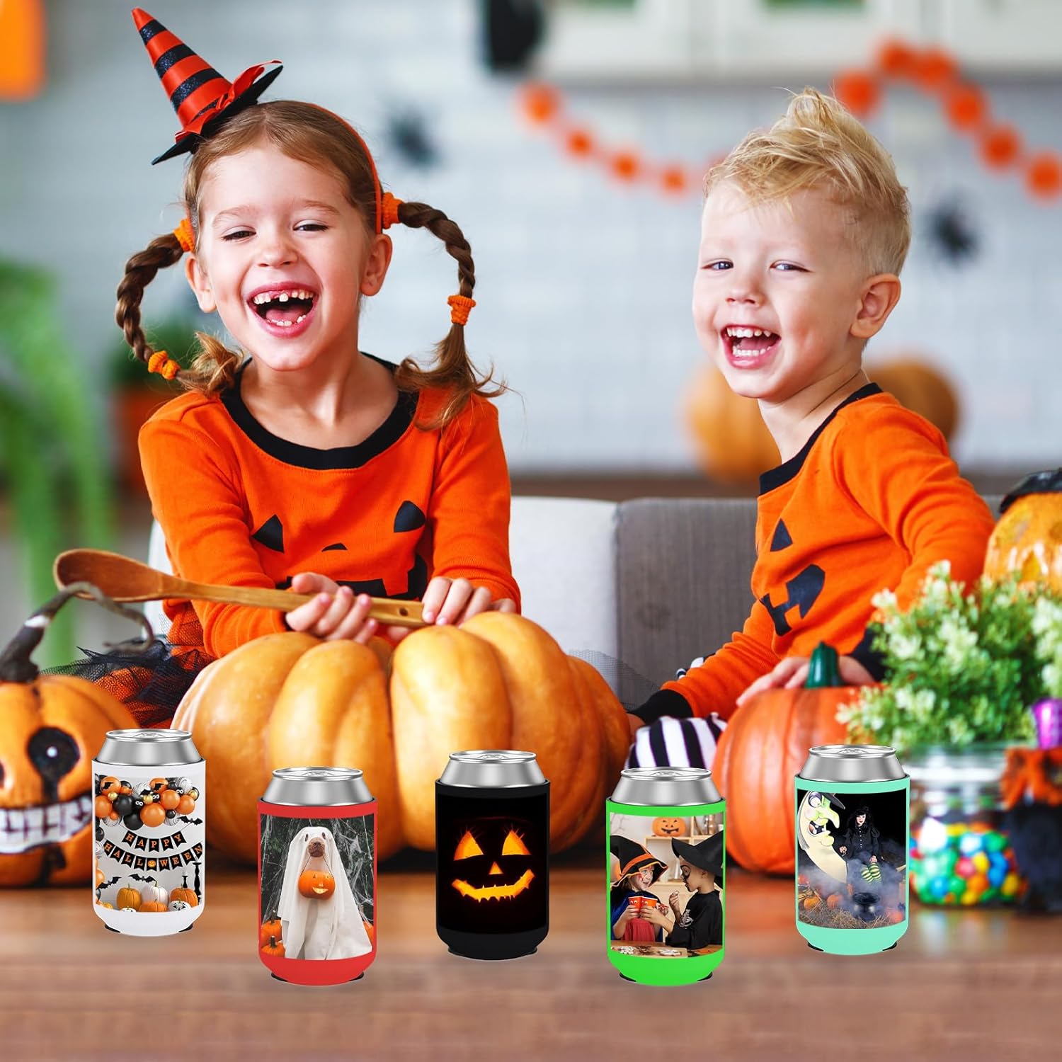 Custom Can Cooler Sleeve 50 Pack Bulk Personalized Collapsible Insulated Neoprene Drink Holder for Wedding Reunions Birthdays Parties Holiday Decorations - Image 4