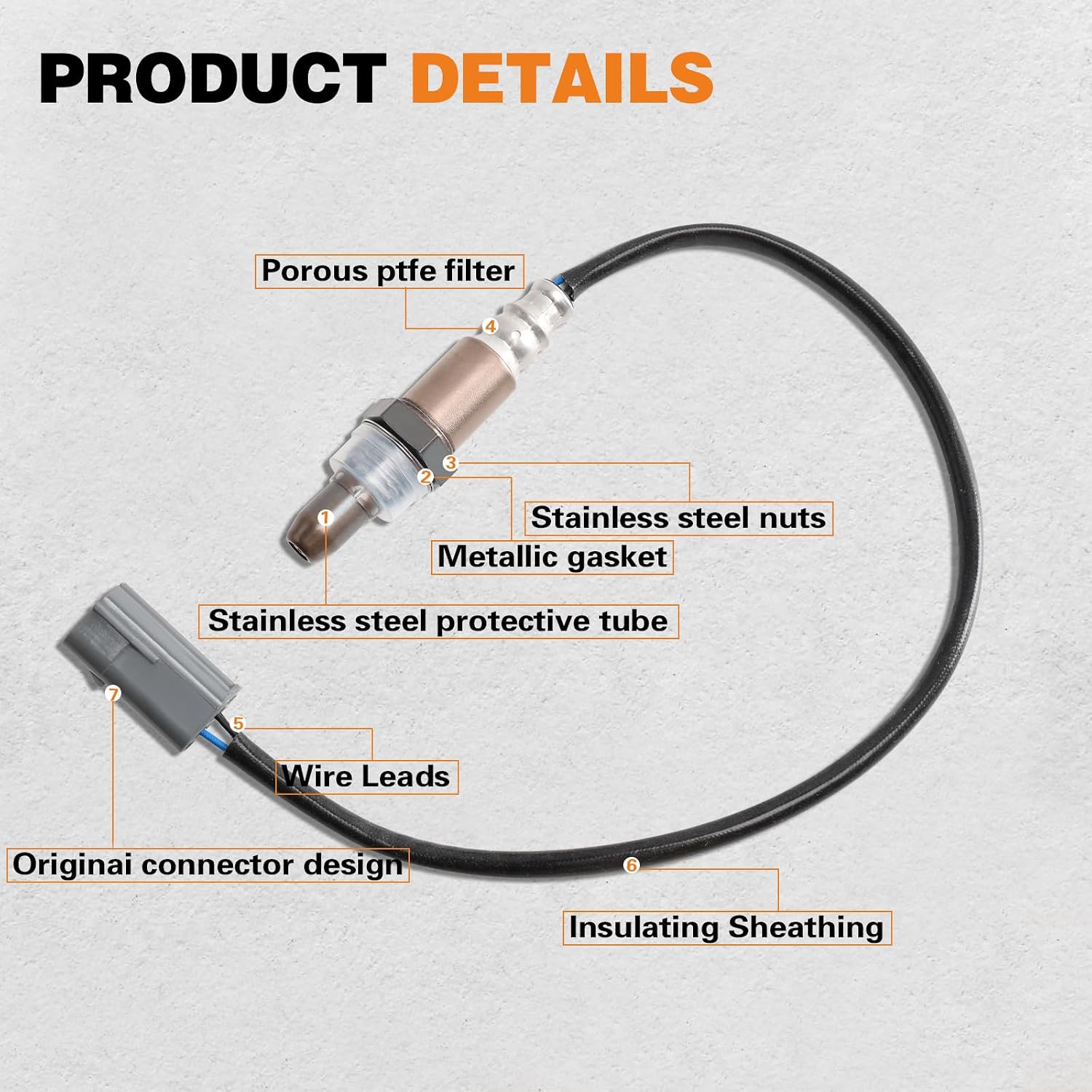 2Pcs Upstream Oxygen O2 Sensor for 2009-2010 EX35 3.5L,2009-2010 FX35 3.5L,2009-2010 M35 3.5L,2009-2010 G37 3.7L,2008 G35 3.5L.OE#2349036 * 2