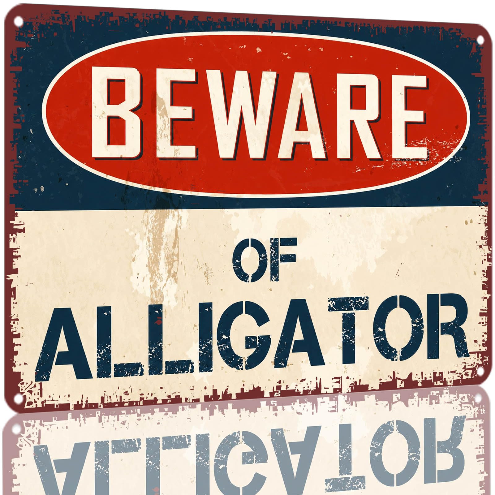 Kwqdozf As Pic 8X12 Inch Aluminum Beware Of Alligator Warning Sign Vintage Retro Metal Tin