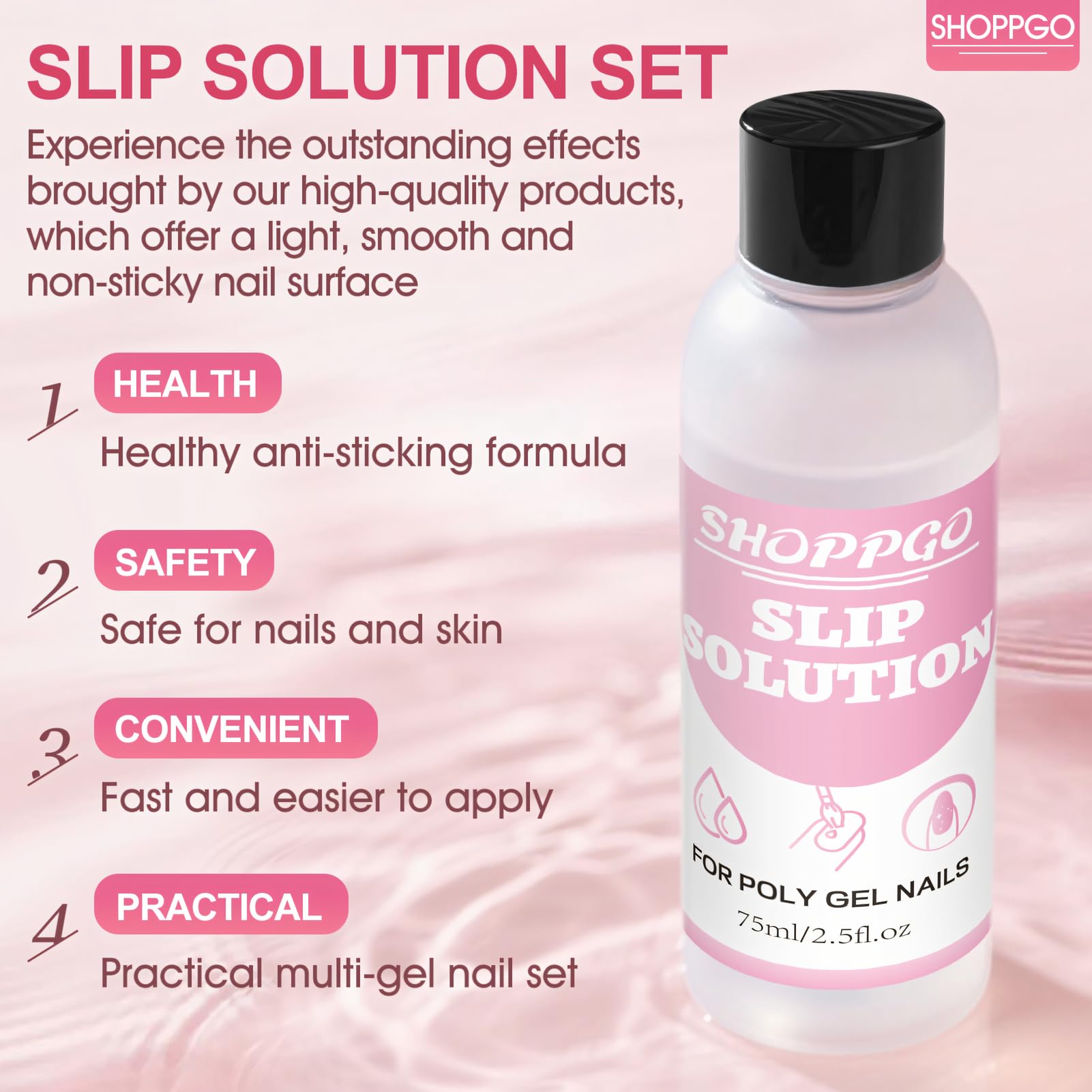 SHOPPGO Slip Solution for Polygel Nails Polygel Slip Solution, Poly Gel Nail Kit Contains 75ml slip solution - Image 2