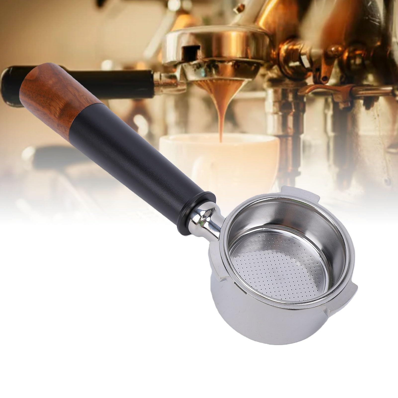 Haofy Portafiltro Senza Fondo 51 Mm, Portafiltro a 3 Alette, per Macchina | Il Portafiltro Mostra i Difetti, Acciaio 304, Manico Solido, EC680/685/ECP3420