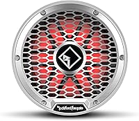Vista 2 de Rockford Fosgate M2D2-12I Color Optix 12" DVC 2-Ohm Infinite Baffle Multicolor LED Iluminado Subwoofer marino - Blanco/Acero inoxidable