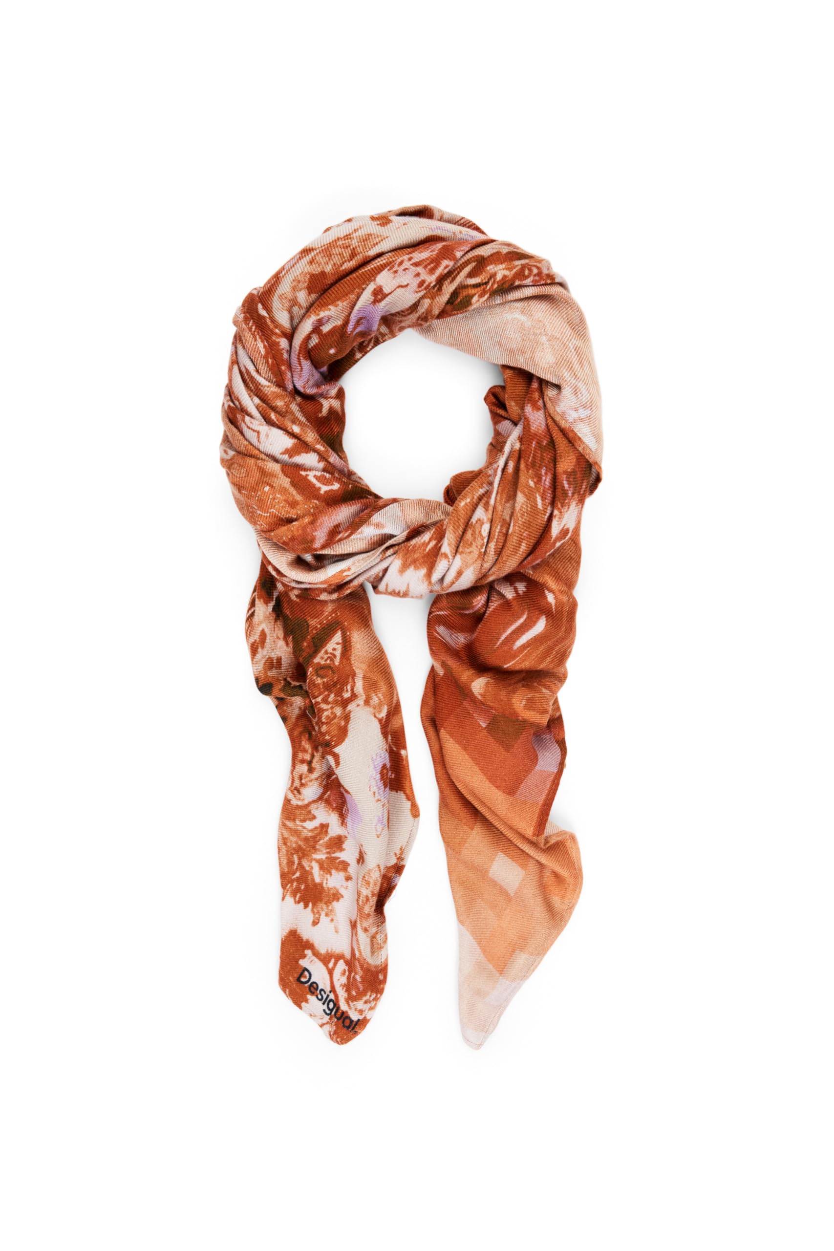Desigual Damen Terracota Tuch Corduroy Rectangle Foulard Mehrfarbig