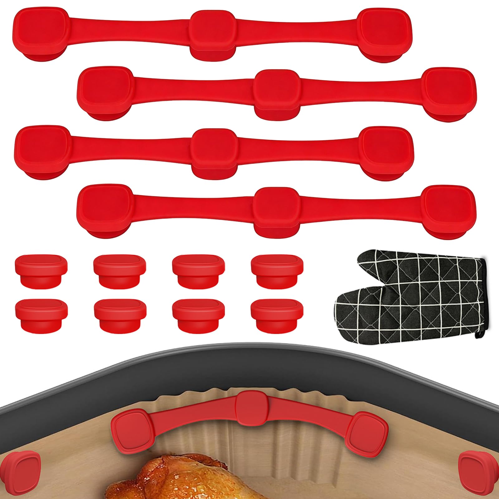 12 Stück Airfryer Magnete, Magnete für Airfryer Backpapier M