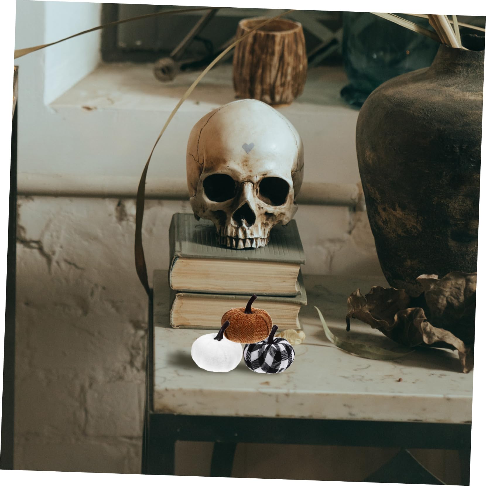 PartyKindom 5 Set Decorazione Di Zucca in Tessuto Simulato Crea Zucche Finte Lanterna Di Zucca Di Halloween Zucche in Tessuto Espanso Decorazioni Per La Tavola Di Halloween Stoffa 6 Pezzi*5