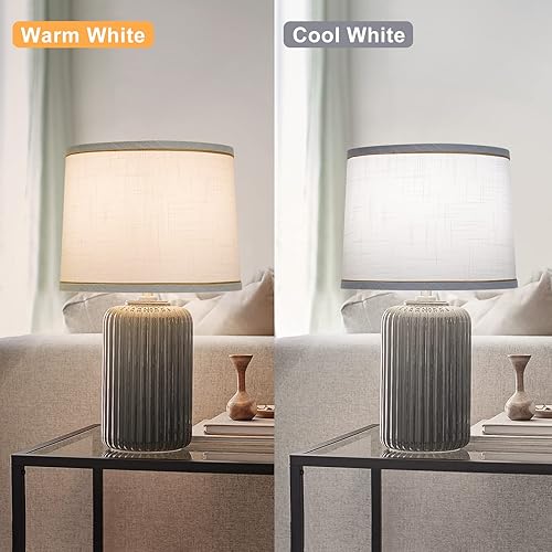 Miniatura 33 de Juego de 2 pantallas de lámpara azules para lámparas de mesa, lámparas de pie, 11.6 pulgadas superior x 12.6 pulgadas inferior x 9.8 pulgadas