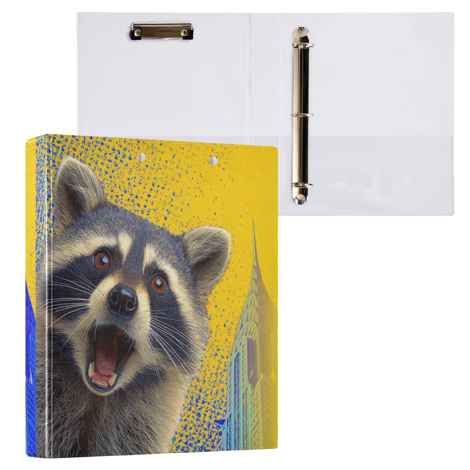 Raccoglitori da 1 e 1/2 pollice Raccoon Cute Selfie